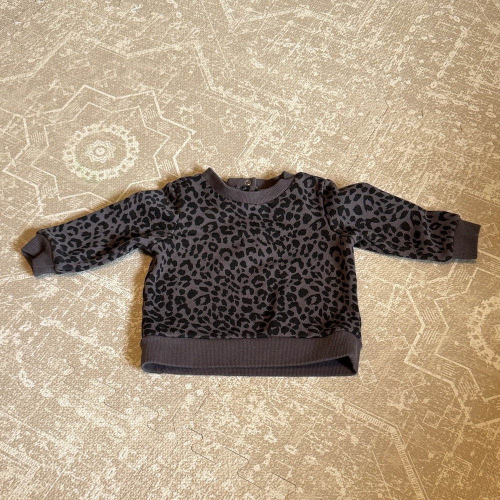 6-12 mths Toddler (Cotton on Baby) Leopard Print Sweatshirt - Black